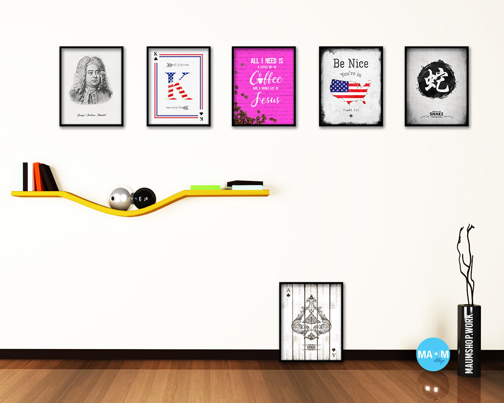 All I need today is a little bit of coffee Quotes Framed Print Home Decor Wall Art Gifts