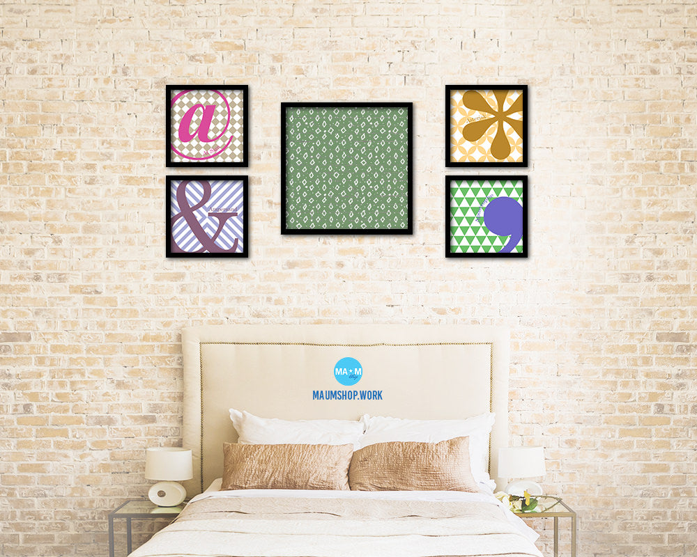 Abstract Green Artwork Wood Frame Gifts Modern Wall Decor Art Prints