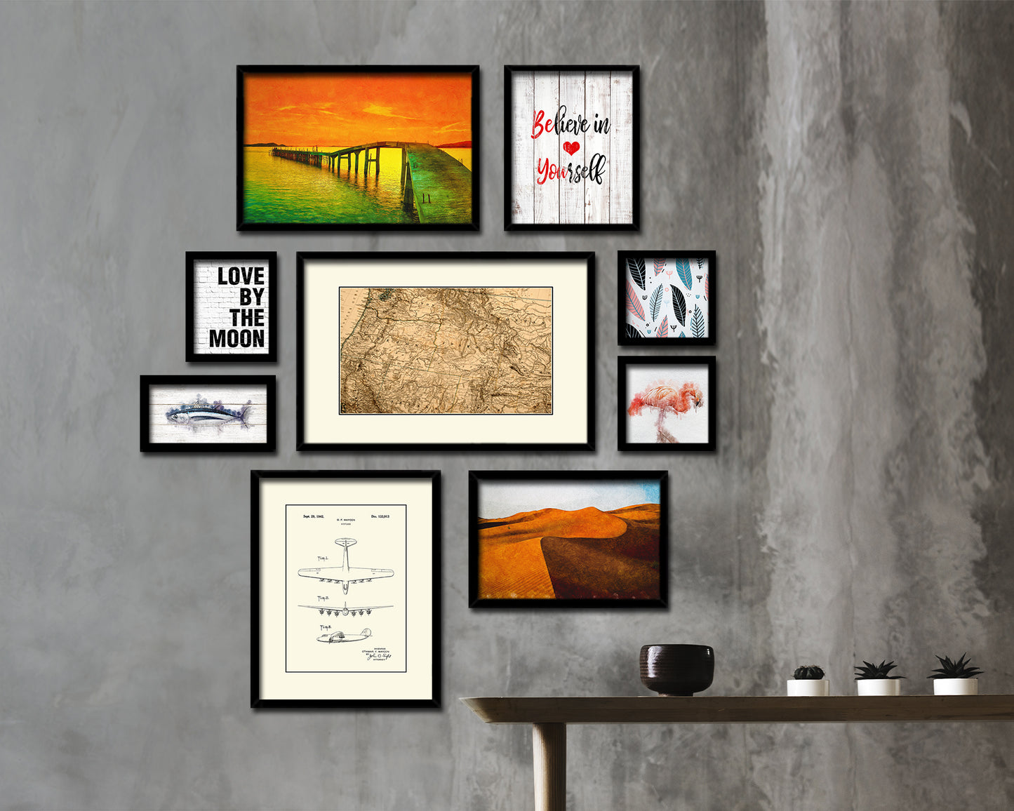 US Pacific Northwest Old Map Framed Print Art Wall Decor Gifts