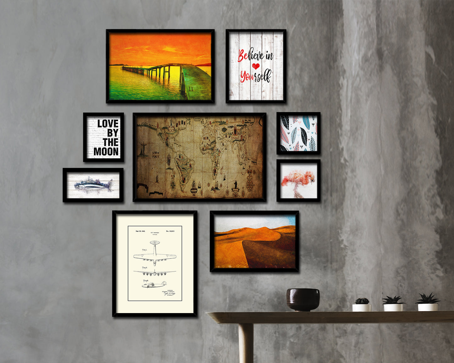 Spanish Portuguese Colonial Empire Antonio Sanches Vintage Map Framed Print Art Wall Decor Gifts