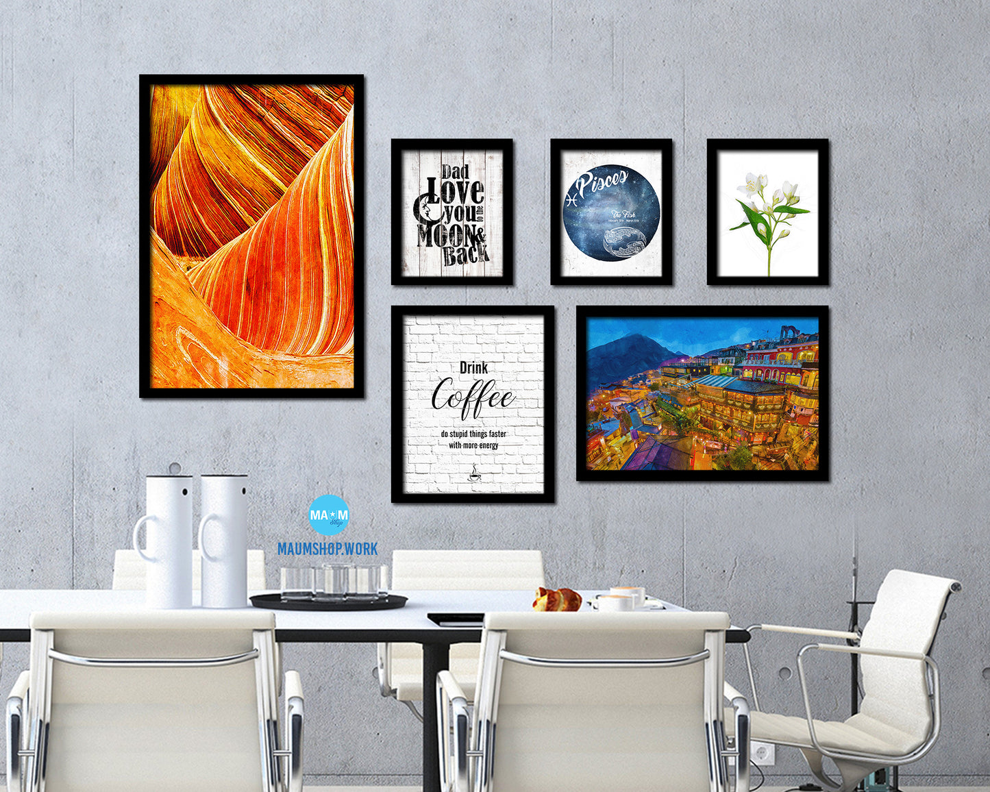 Hillside Old Teahouses Dusk Jiufen, Asia, Taiwan, Landmark