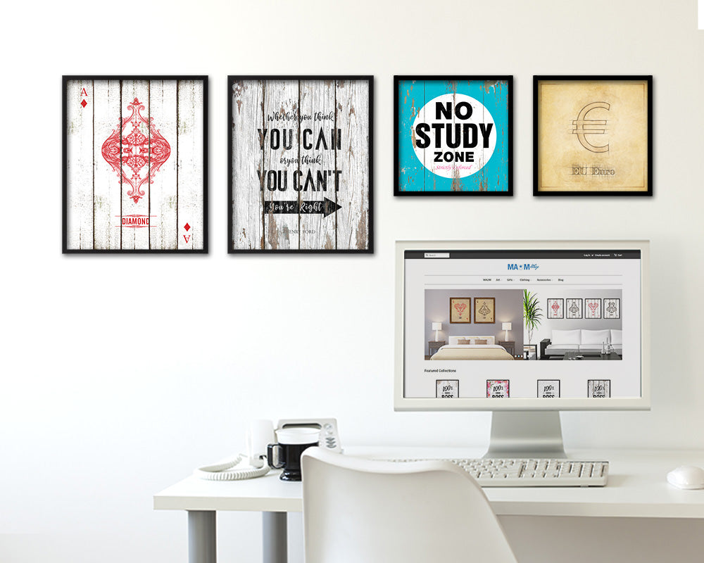 Whether you think you can, Henry Ford Quote Framed Print Home Decor Wall Art Gifts