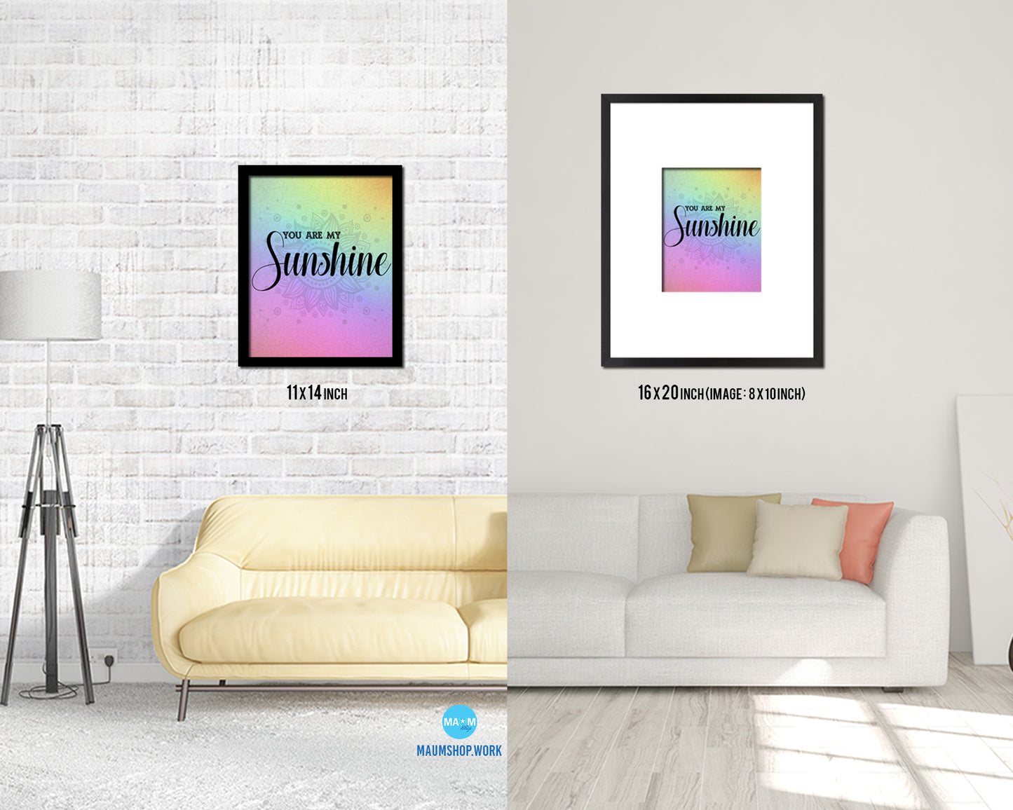 You are my sunshine Quote Framed Print Wall Decor Art Gifts