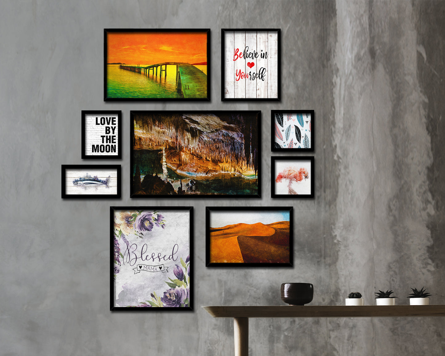 Blessed MAMA Quote Framed Print Wall Art Decor Gifts