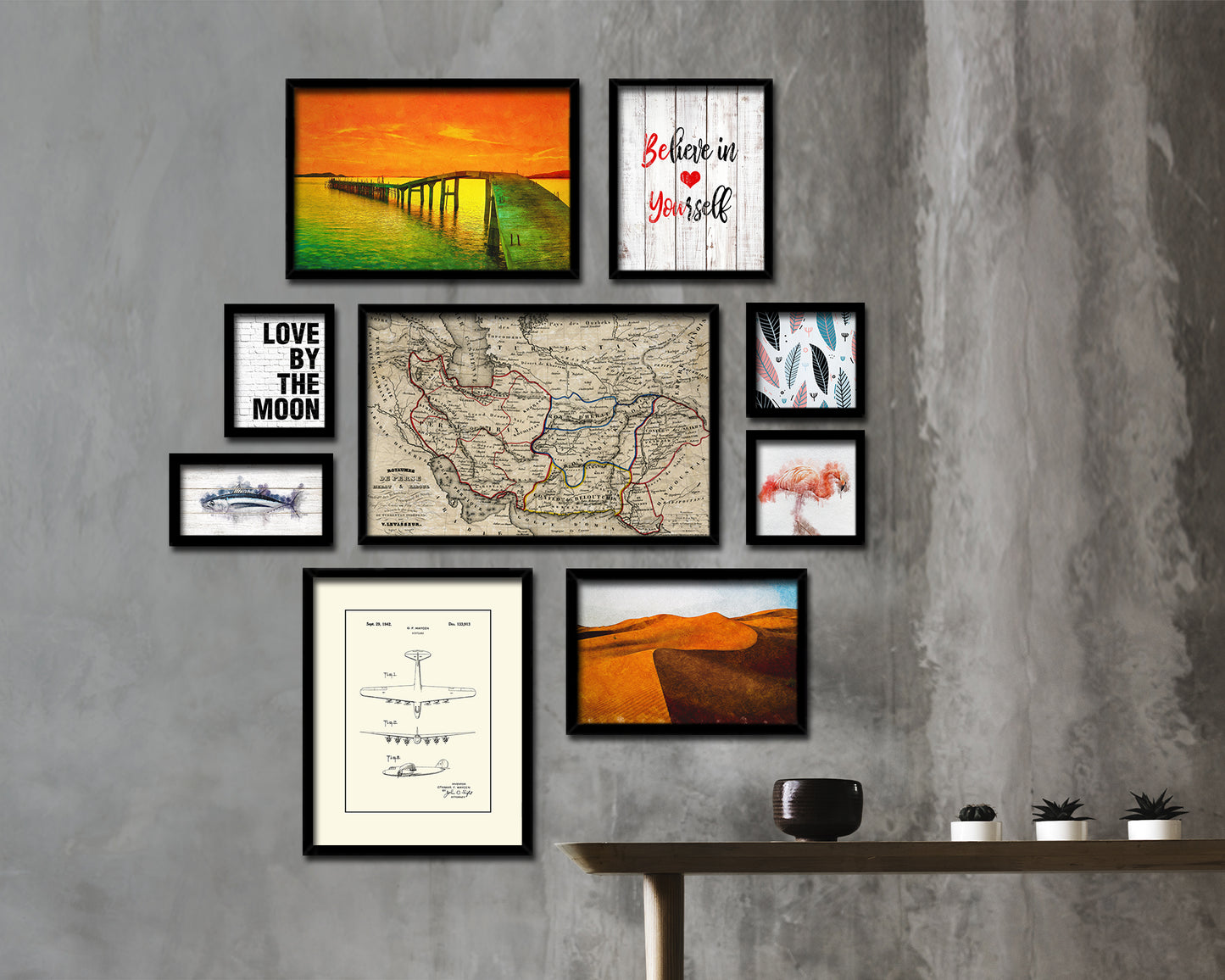 Persia Middle East Iraq Iran Historical Map Framed Print Art Wall Decor Gifts