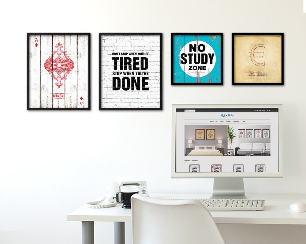 Don't stop when you're tired Quote Framed Print Home Decor Wall Art Gifts