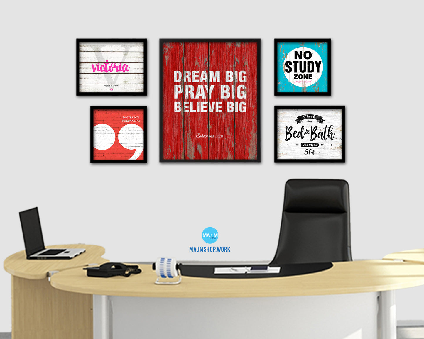 Dream big pray big believe big Quote Framed Print Home Decor Wall Art Gifts