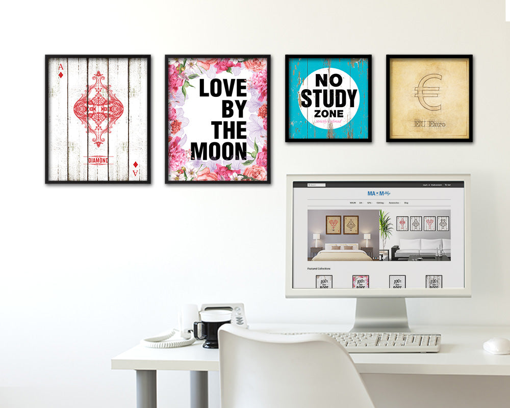 Love by the moon Quote Framed Print Home Decor Wall Art Gifts