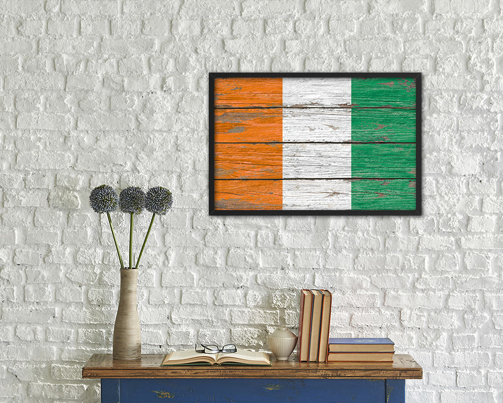 Cote D'Ivoire Country Wood Rustic National Flag Wood Framed Print Wall Art Decor Gifts