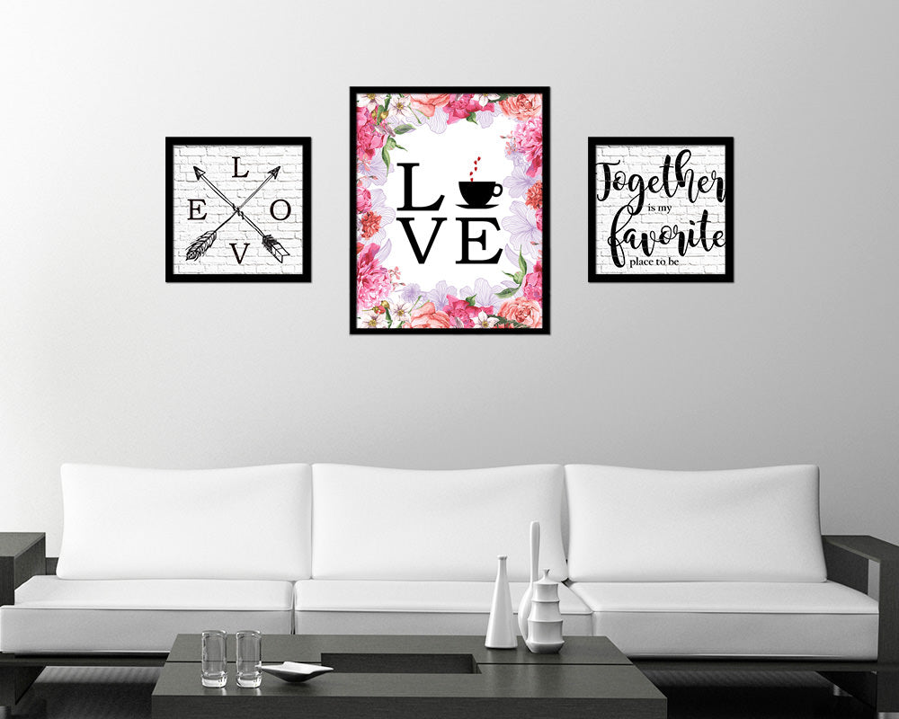 Love coffee Quote Framed Artwork Print Wall Decor Art Gifts