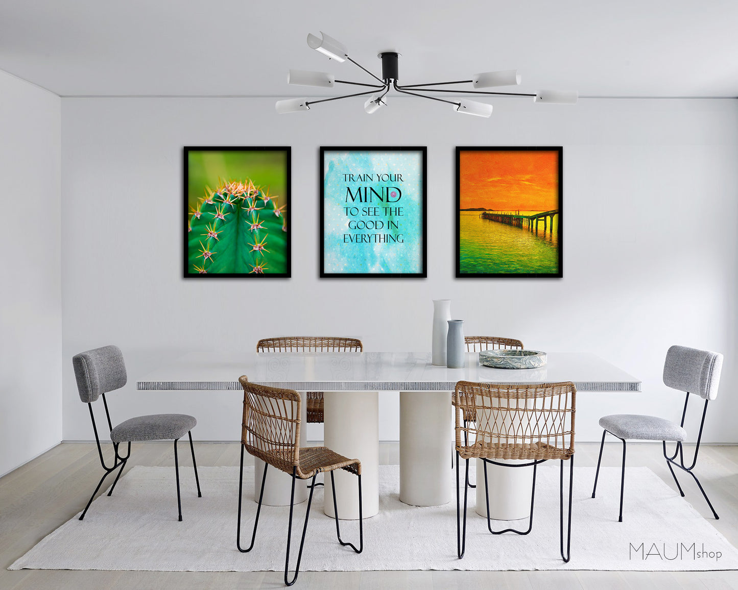 Train your mind to see the good in everything Quote Framed Print Wall Decor Art Gifts