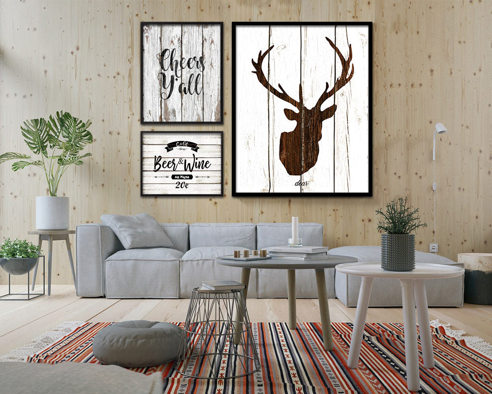 Cheers y'all Quote Framed Artwork Print Home Decor Wall Art Gifts