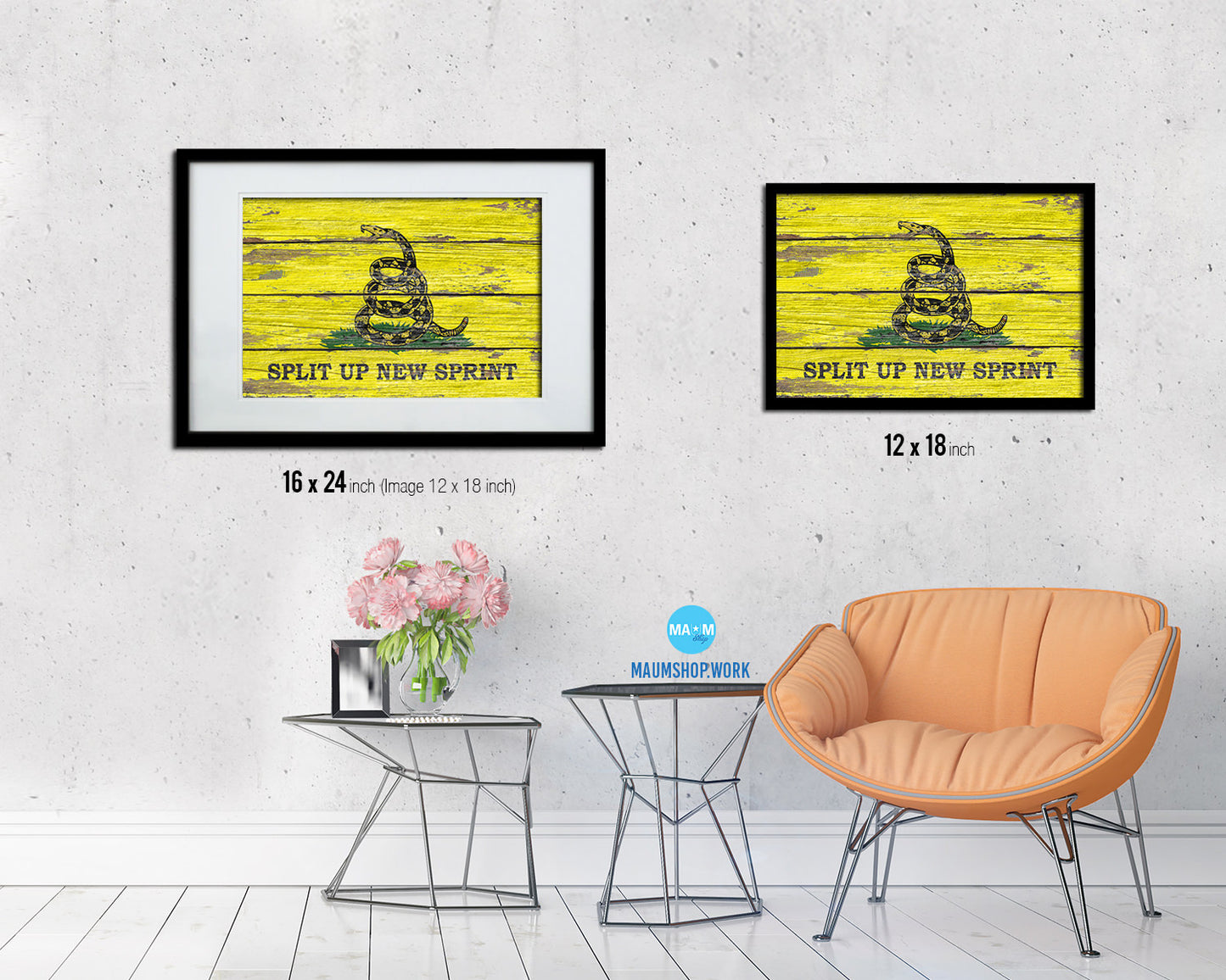 Split up New Sprint Wood Rustic Flag Wood Framed Print Wall Art Decor Gifts