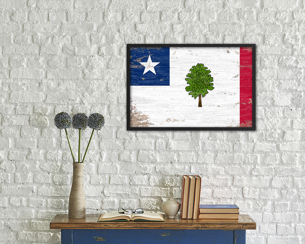 Magnolia City Mississippi State Shabby Chic Flag Framed Prints Decor Wall Art Gifts
