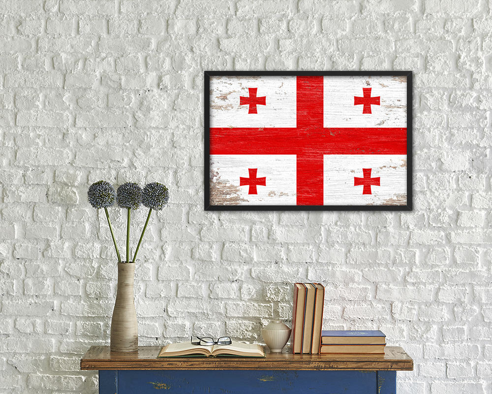 Germany Shabby Chic Country Flag Wood Framed Print Wall Art Decor Gifts