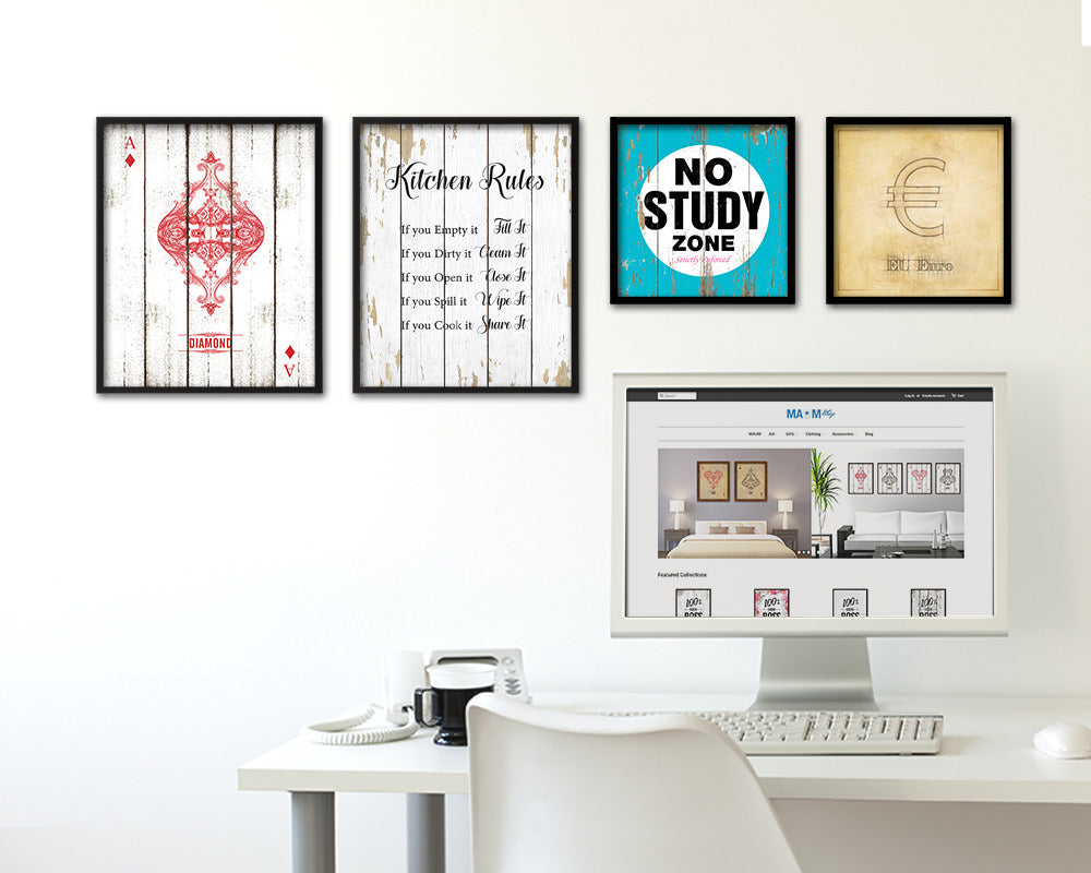 Kitchen Rules Quote Framed Print Home Decor Wall Art Gifts