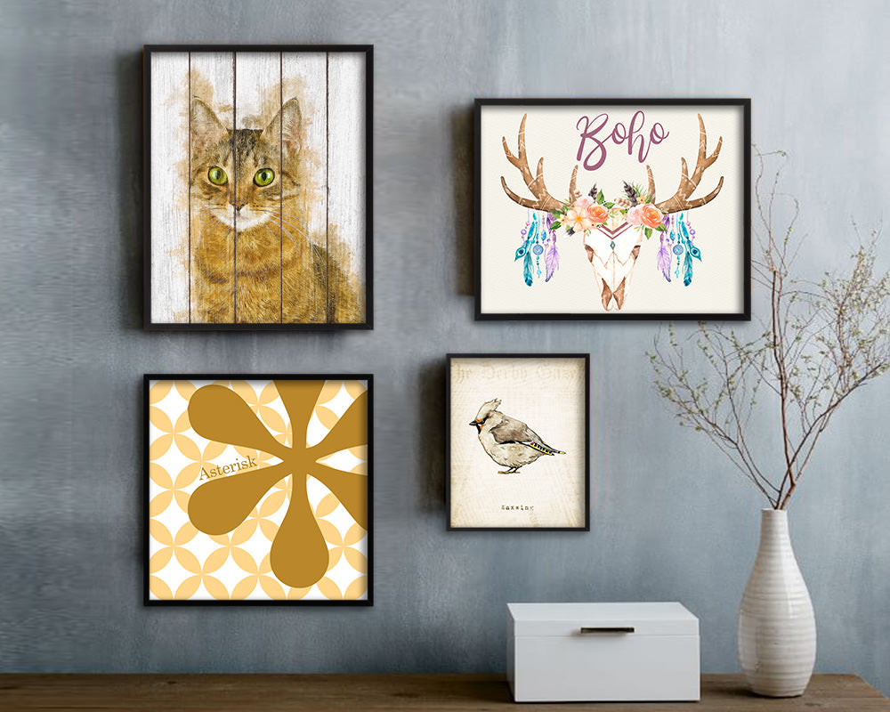 Red Little Cat Kitten Portrait Framed Print Pet Home Decor Custom Watercolor Wall Art Gifts