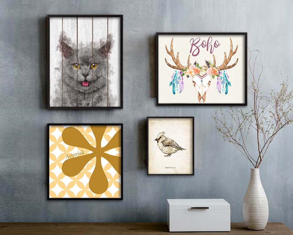 Chartreux Cat Kitten Portrait Framed Print Pet Home Decor Custom Watercolor Wall Art Gifts