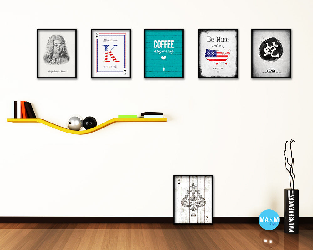 Coffee a hug in a mug Quotes Framed Print Home Decor Wall Art Gifts