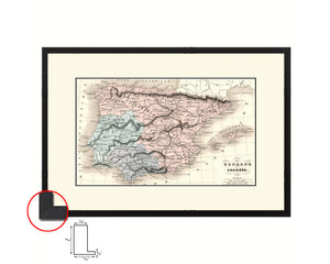 Espagne Ancienne Old Map Framed Print Art Wall Decor Gifts