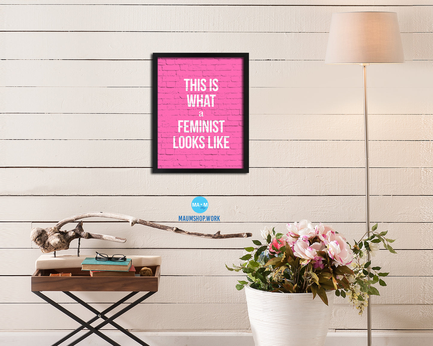 This is what a feminist looks like Rainbow Pride Peace Right Justice Poster Wood Frame Print Art
