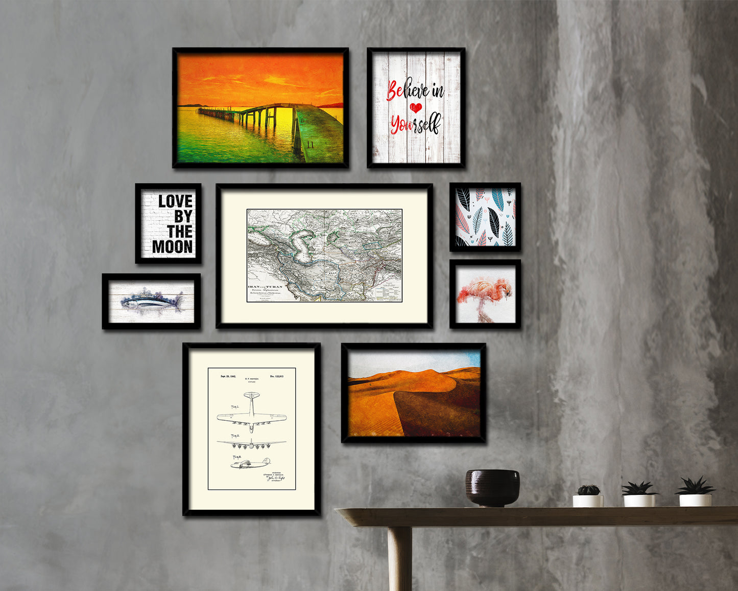 Middle East Iran Iraq Old Map Framed Print Art Wall Decor Gifts