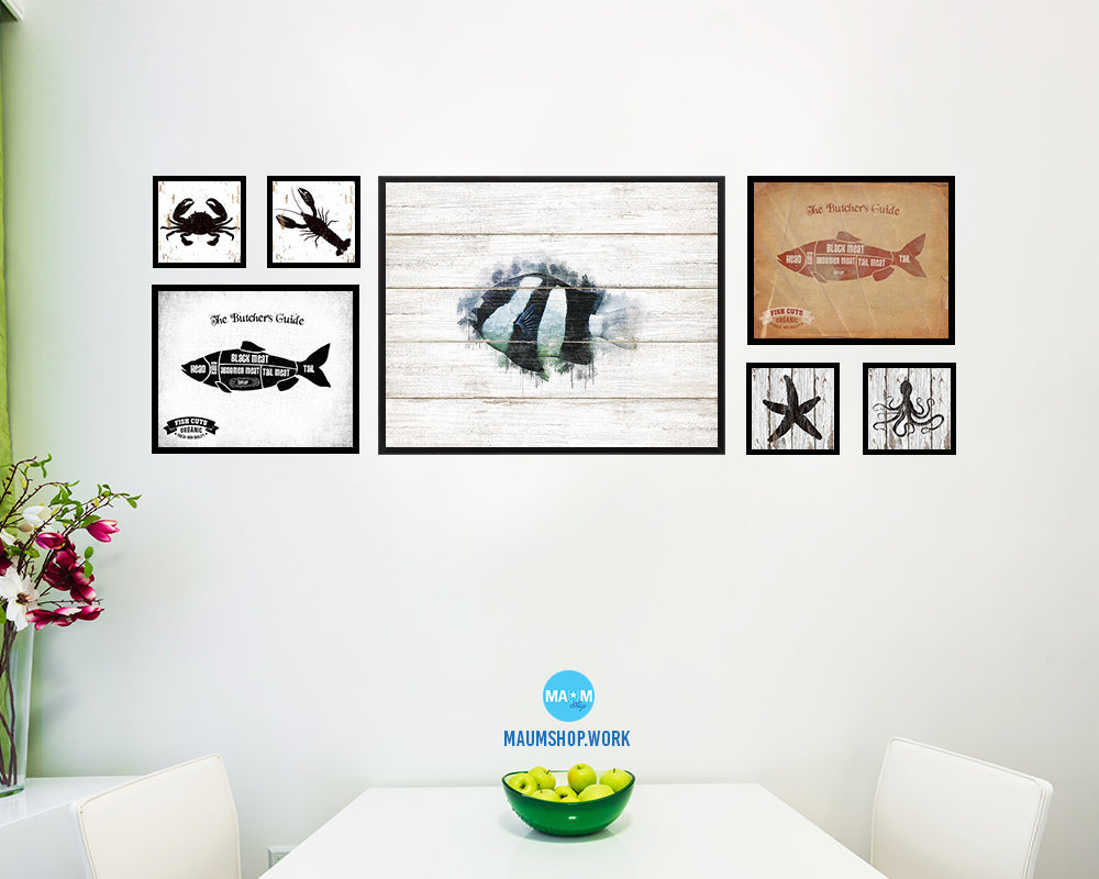 Tropical Fish Framed Print Modern Restaurant Sushi Bar Modern Watercolor Wall Art Decor