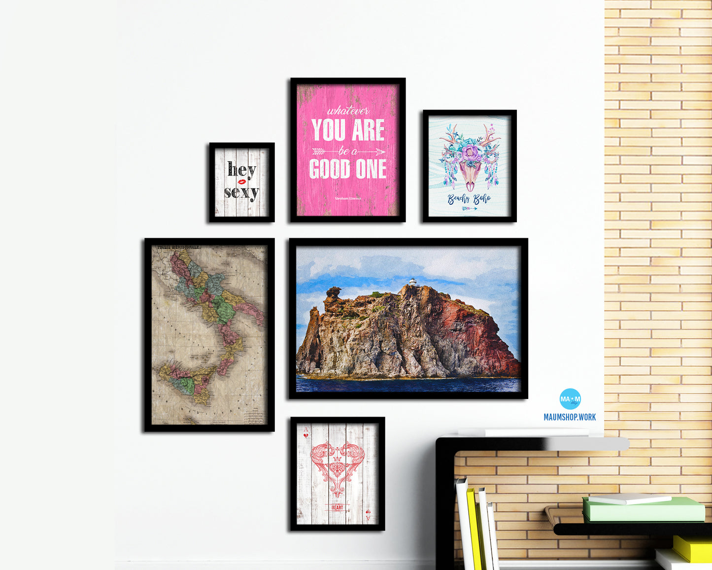 South Italy Historical Map Wood Framed Print Art Wall Decor Gifts