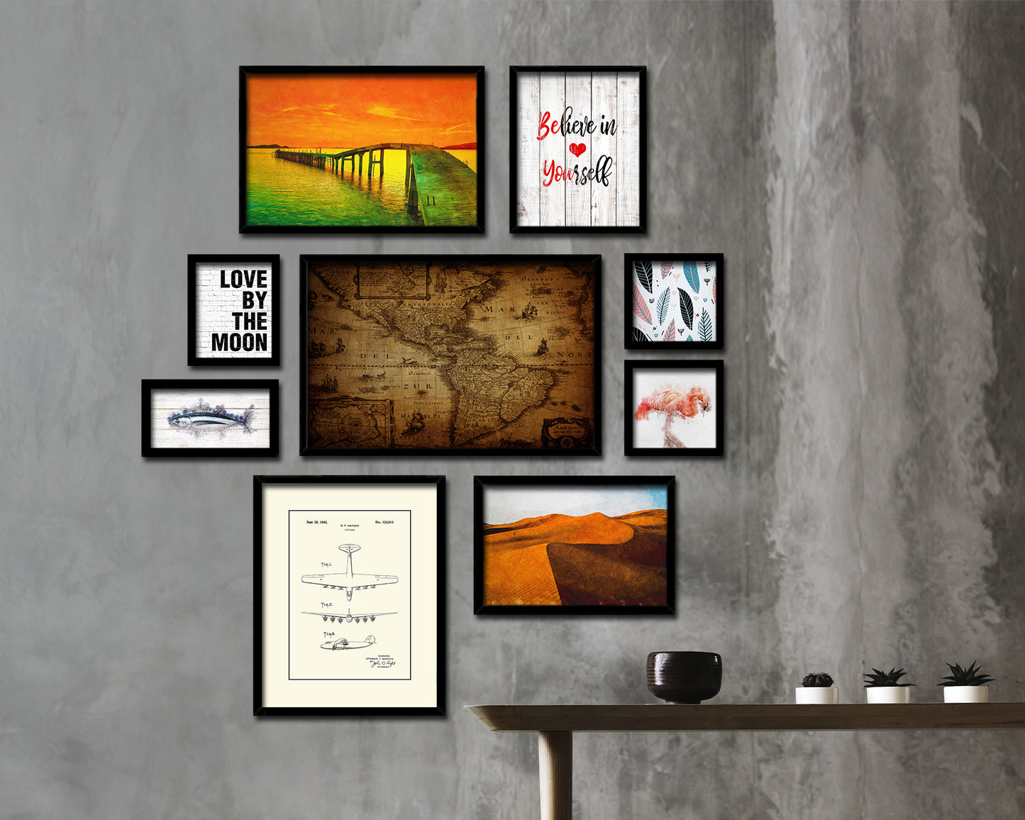 America 1690 Vintage Map Framed Print Art Wall Decor Gifts