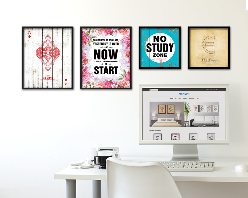 Tomorrow is too late Quote Framed Print Home Decor Wall Art Gifts