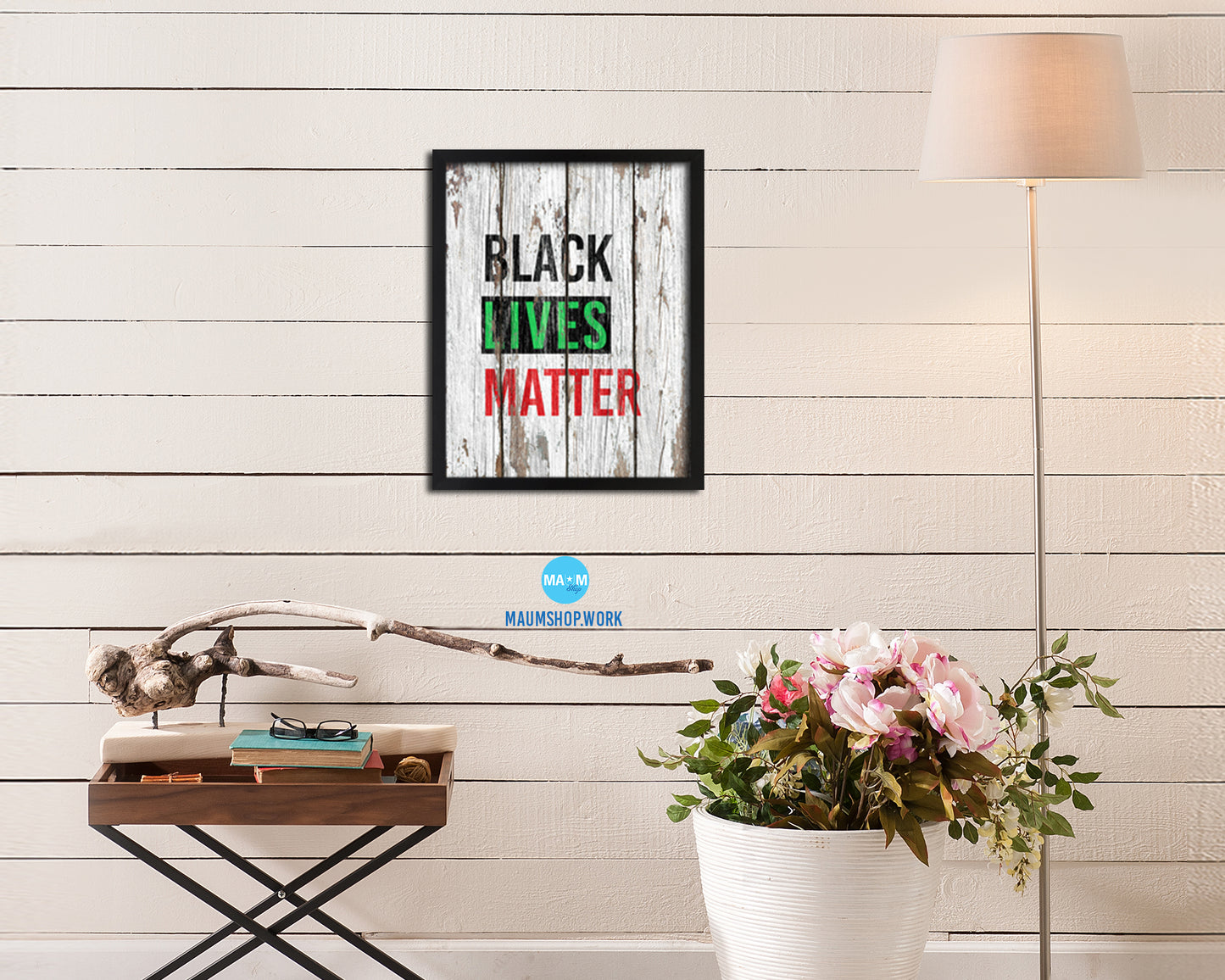 All Black Lives Matter Rainbow Pride Peace Right Justice Poster Wood Framed Wall Decor Gifts
