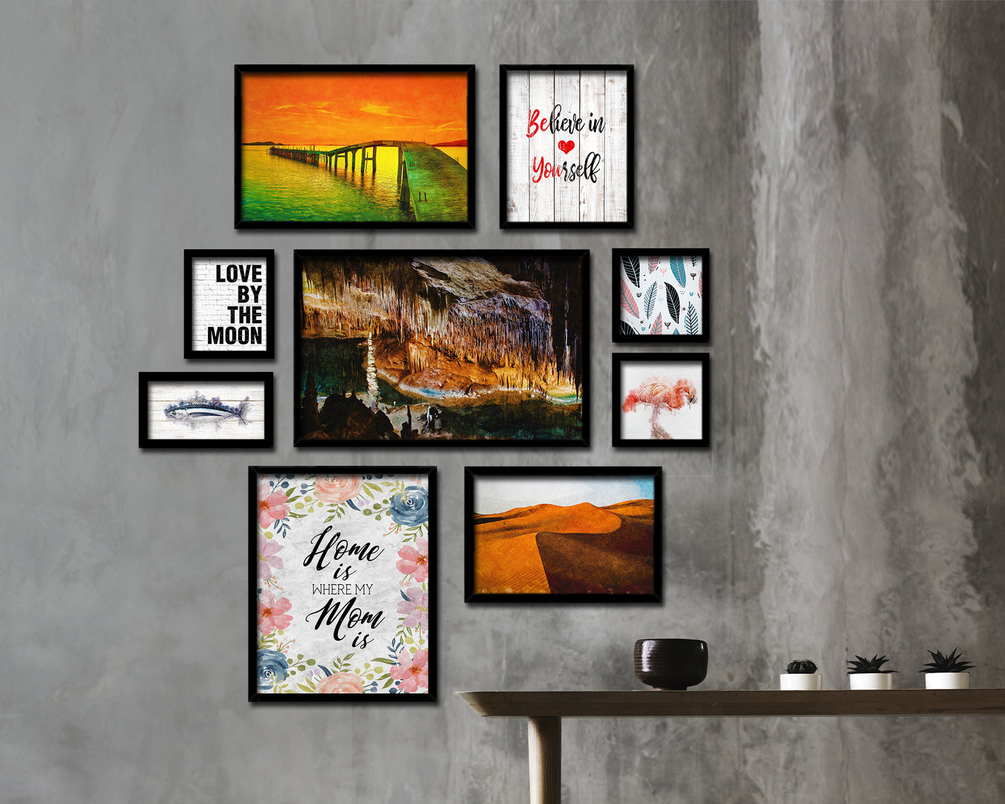 Home is where my mom is Quote Framed Print Wall Art Decor Gifts