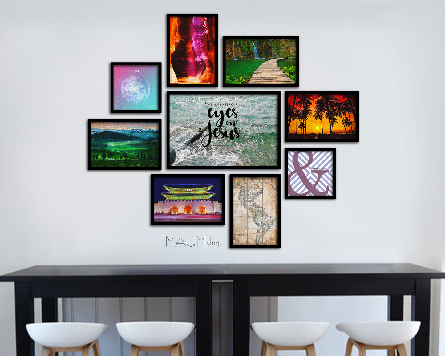 We must keep our eyes on Jesus, Hebrews 12:2 Bible Verse Scripture Framed Art