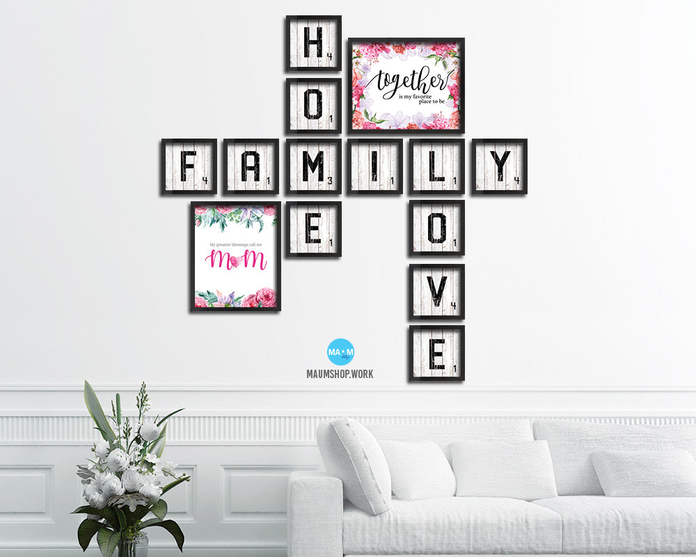 My greatest blessings call me Mom Mother's Day Framed Print Home Decor Wall Art Gifts