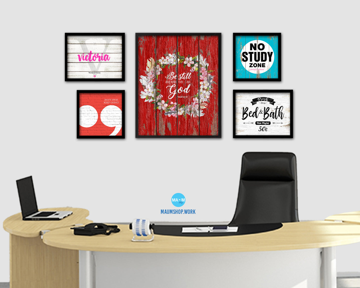 Be still and know that I am God, Psalm 46:10 Quote Framed Print Home Decor Wall Art Gifts