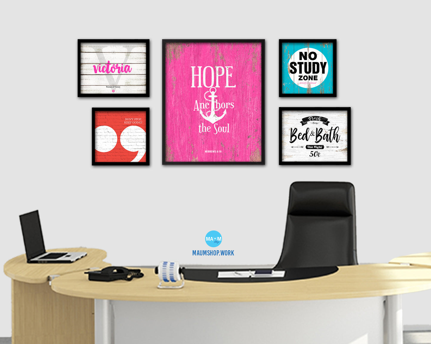 Hope anchors the soul, Hebrews 6:19 Quote Framed Print Home Decor Wall Art Gifts