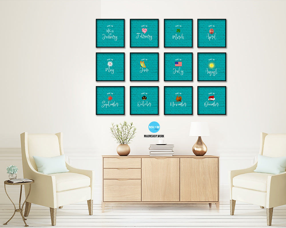 Baby Due In October Pregnancy Announcement Personalized Frame Print Wall Decor Art Gifts