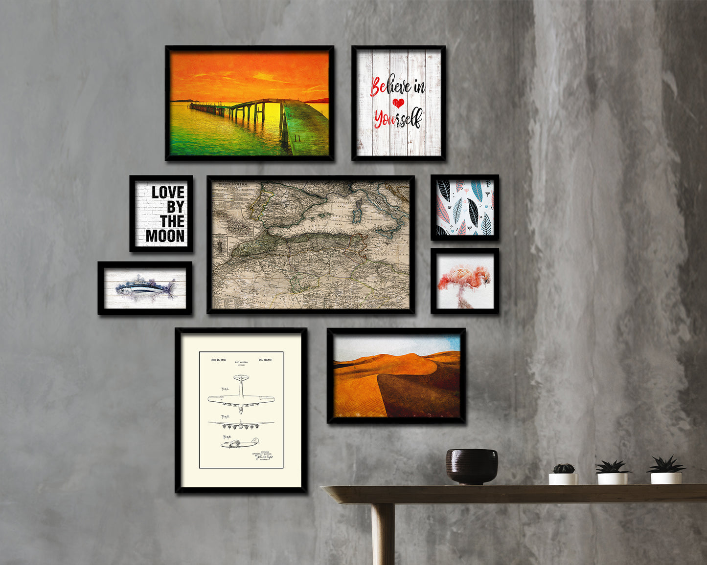 Western Mediterranean Historical Map Framed Print Art Wall Decor Gifts