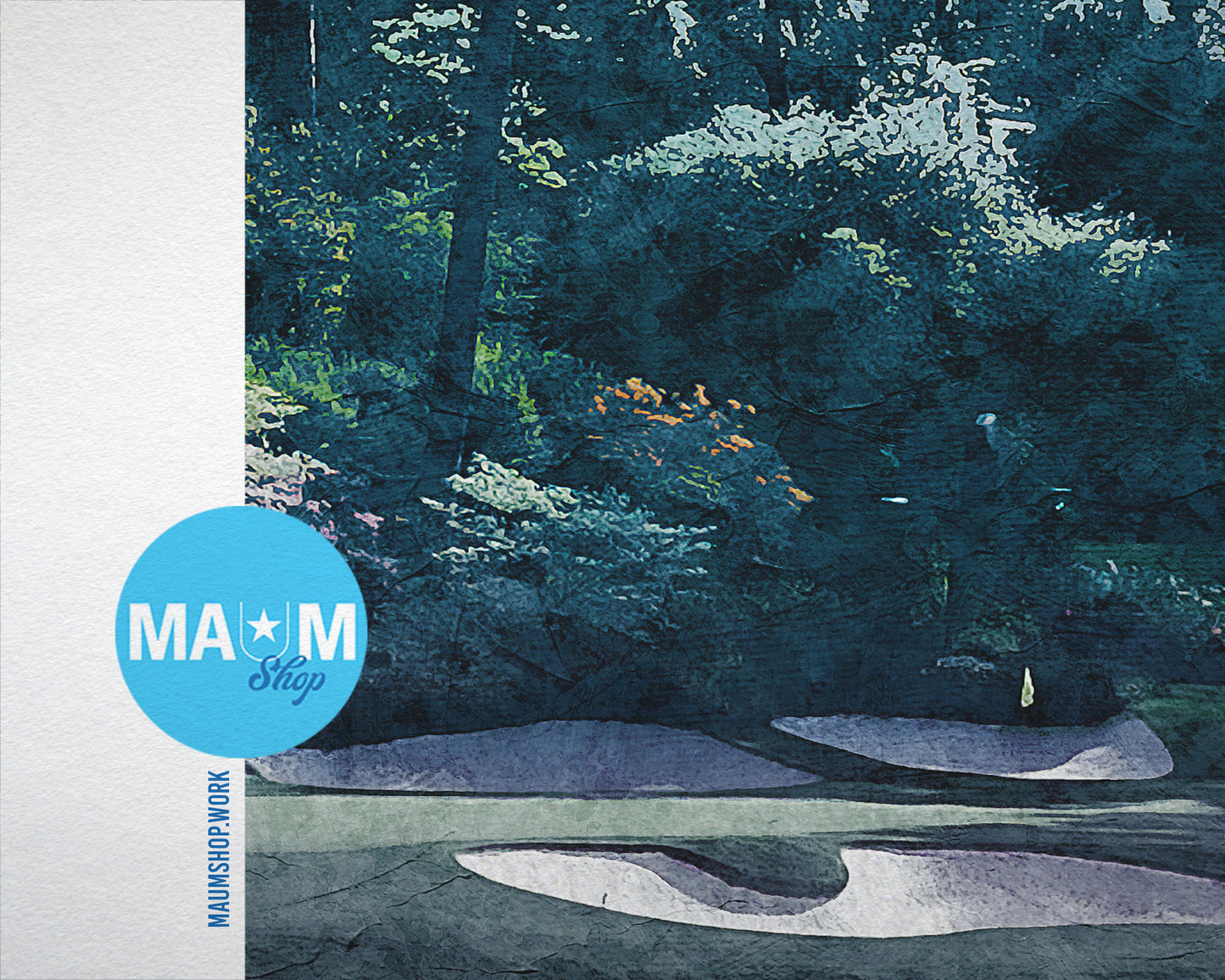 Augusta GA Golf Course, Winter Artwork Painting Print Art Wood Framed Wall Decor Gifts