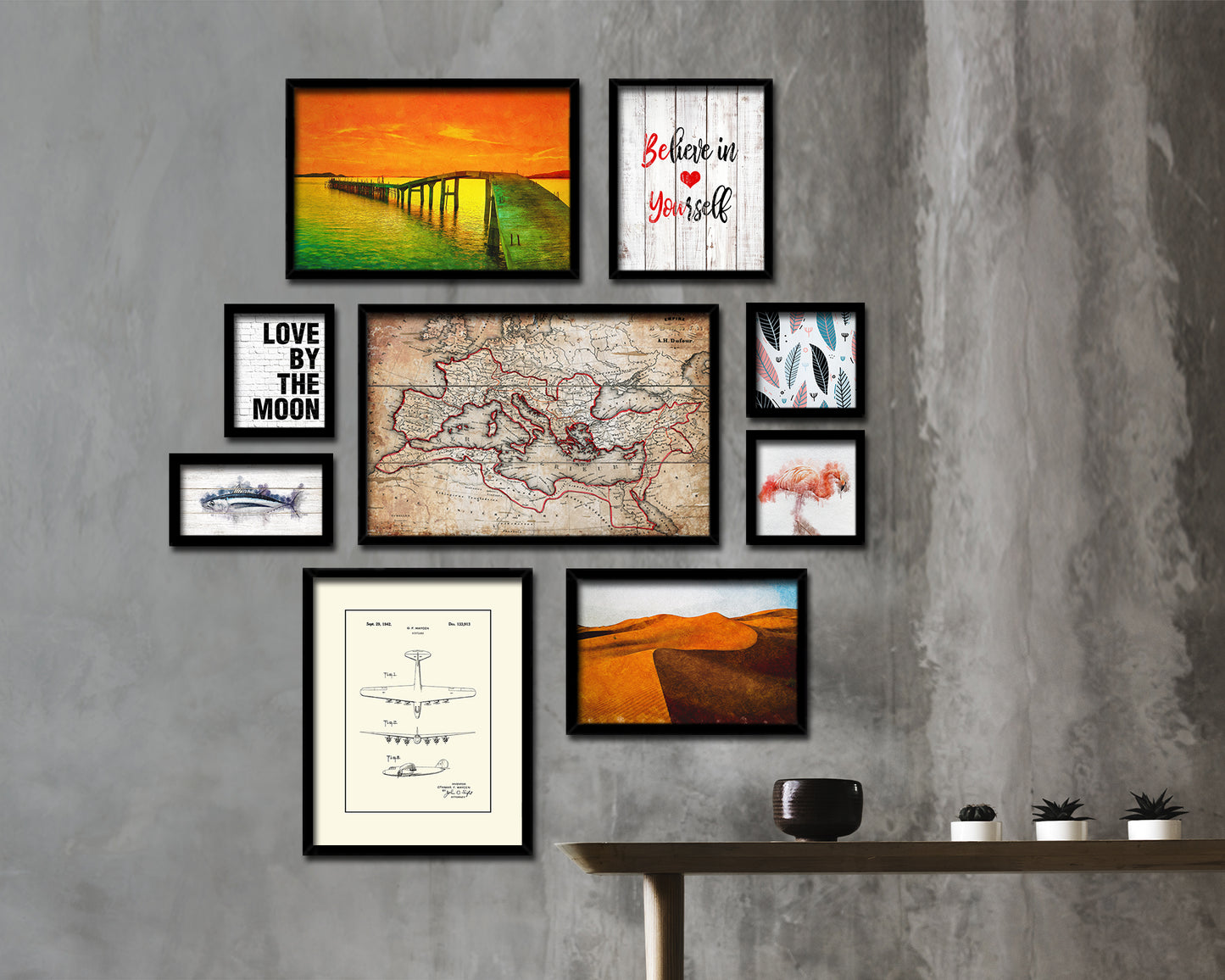 Europe Roman Empire Antique Map Framed Print Art Wall Decor Gifts