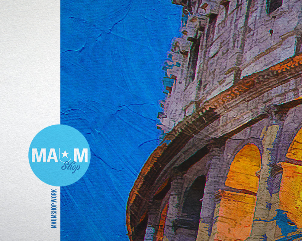 Rome Italy Colosseum Landscape Painting Print Art Frame Home Wall Decor Gifts