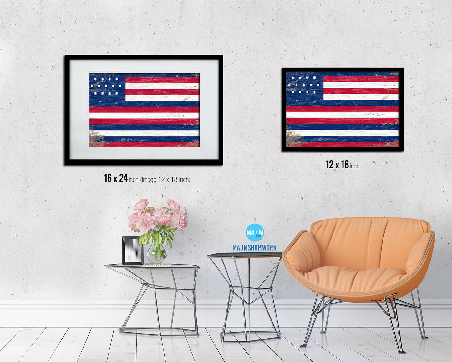 Serapis Hostoryic Shabby Chic Military Flag Framed Print Decor Wall Art Gifts