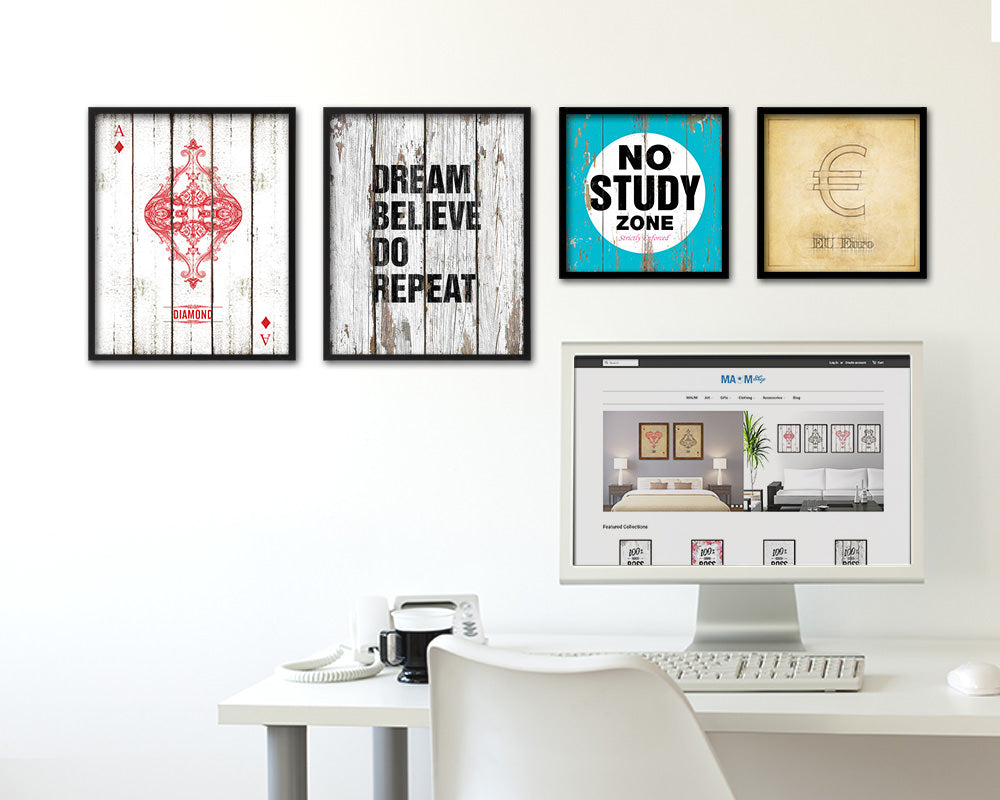 Dream believe do repeat Quote Framed Print Home Decor Wall Art Gifts