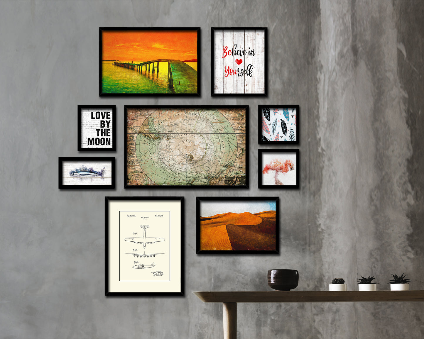 Antarctica South Pole 1872 Antique Map Framed Print Art Wall Decor Gifts