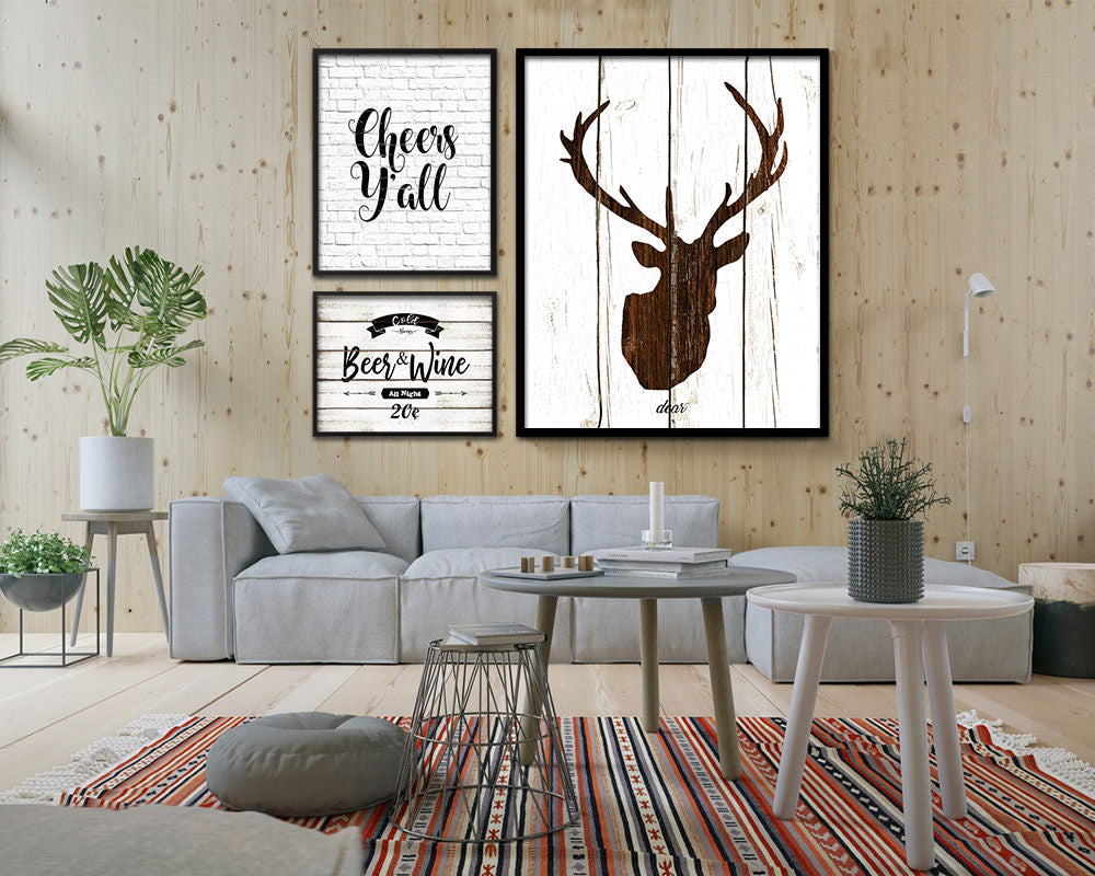 Cheers y'all Quote Framed Artwork Print Home Decor Wall Art Gifts