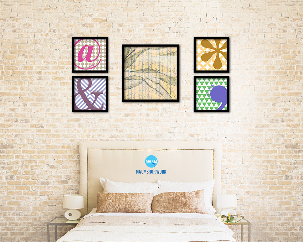 Abstract Yellow Artwork Wood Frame Gifts Modern Wall Decor Art Prints