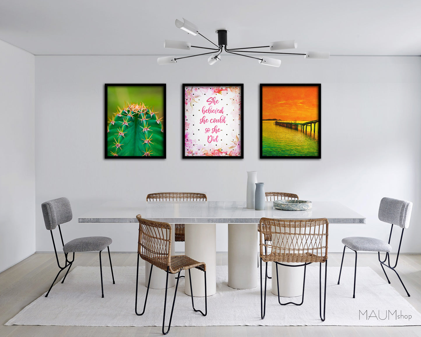 She believed she could so she did Quote Framed Print Wall Decor Art Gifts