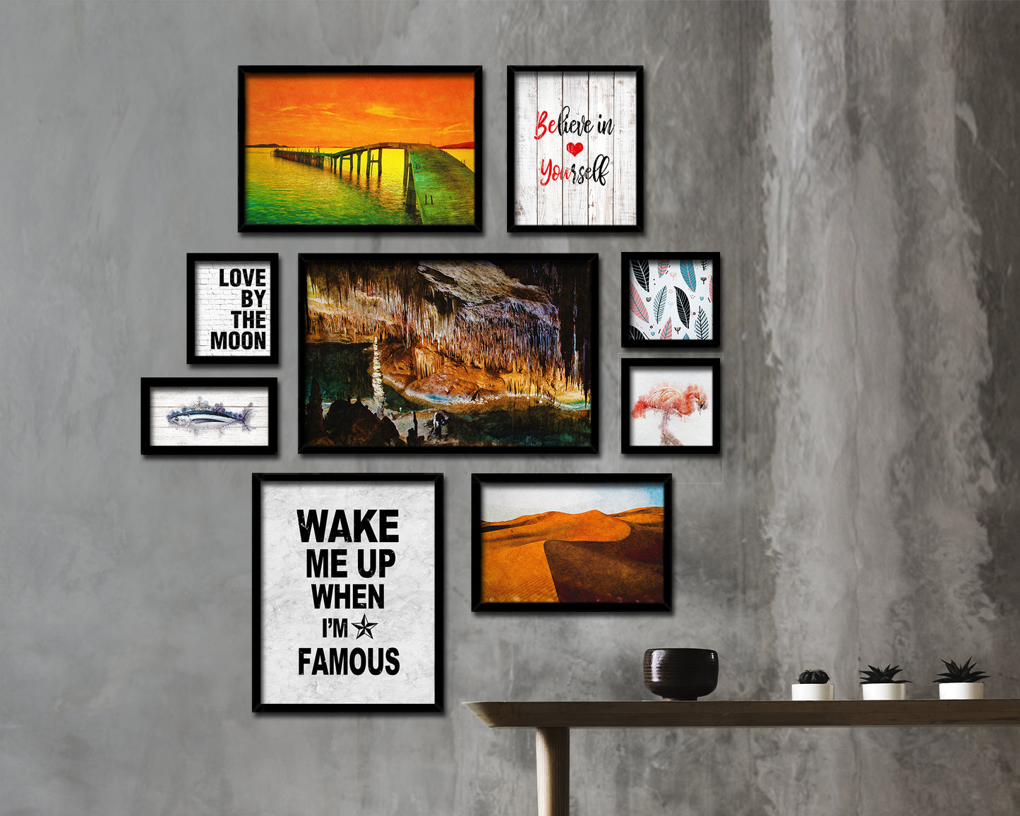 Wake me up when I'm famous Quote Framed Print Wall Art Decor Gifts