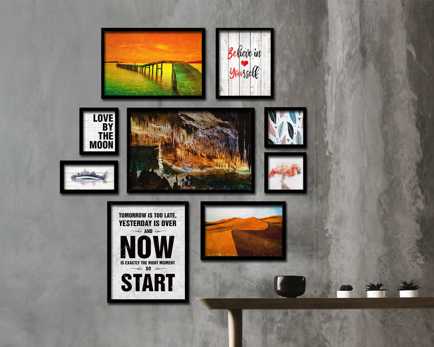 Tomorrow is too late Quote Framed Print Wall Art Decor Gifts