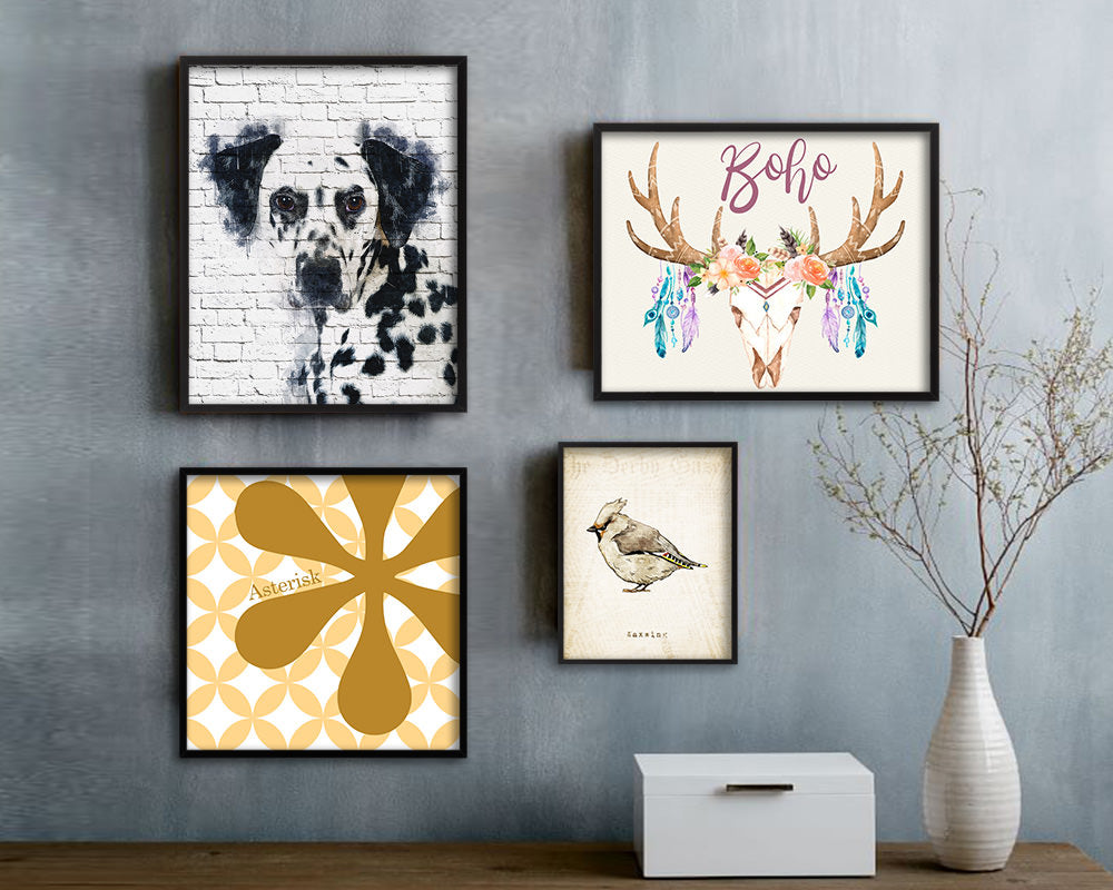 Dalmatian Dog Puppy Portrait Framed Print Pet Watercolor Wall Decor Art Gifts